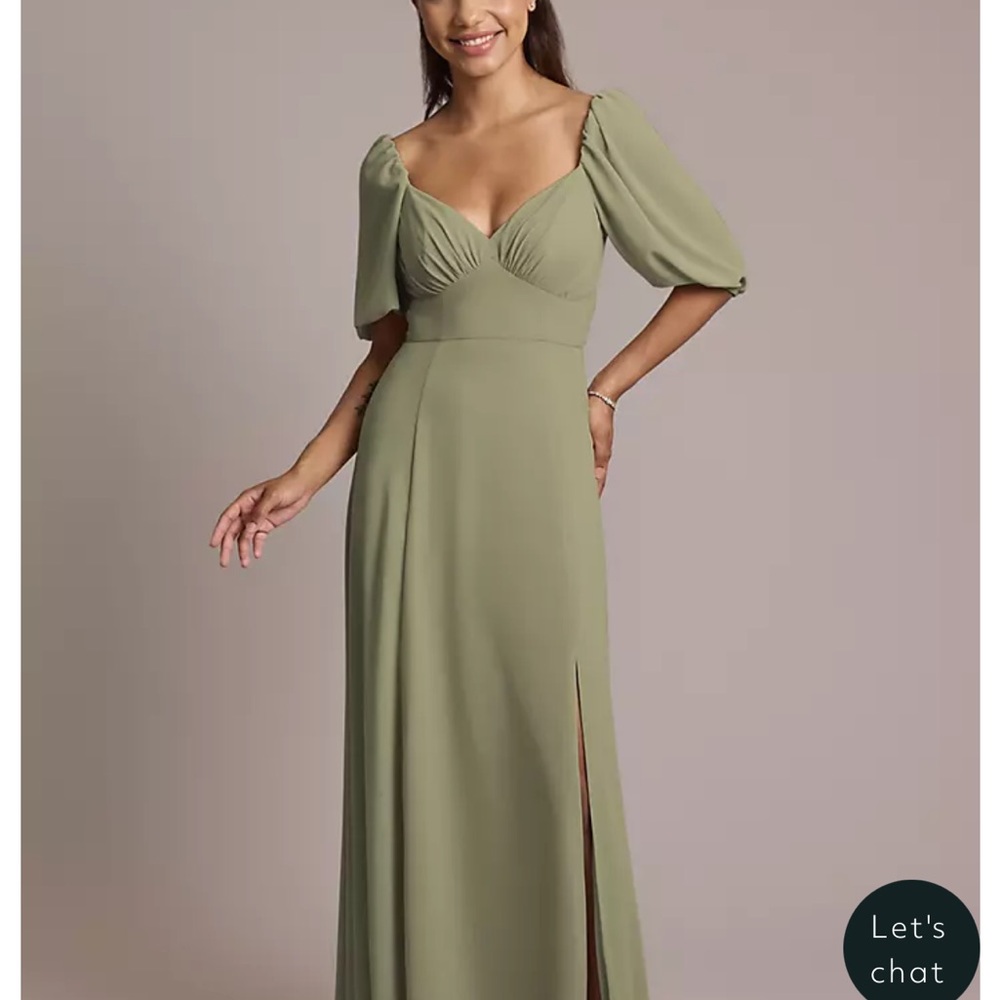 David’s Bridal- Bridesmaid dress- Eucalyptus